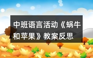 中班語(yǔ)言活動(dòng)《蝸牛和蘋果》教案反思