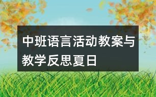 中班語(yǔ)言活動(dòng)教案與教學(xué)反思夏日