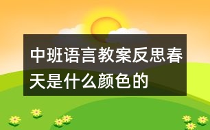 中班語(yǔ)言教案反思春天是什么顏色的