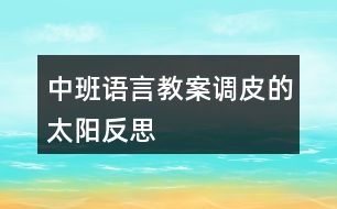 中班語言教案調(diào)皮的太陽反思