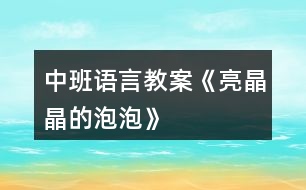 中班語言教案《亮晶晶的泡泡》