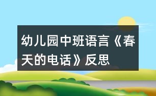 幼兒園中班語言《春天的電話》反思