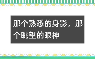 那個(gè)熟悉的身影，那個(gè)眺望的眼神