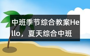 中班季節(jié)綜合教案：Hello，夏天（綜合）中班