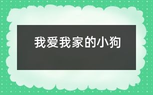 我愛(ài)我家的小狗