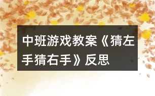 中班游戲教案《猜左手、猜右手》反思