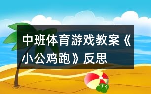 中班體育游戲教案《小公雞（跑）》反思