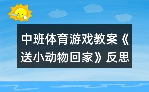 中班體育游戲教案《送小動(dòng)物回家》反思