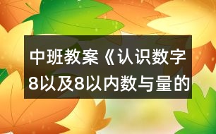 中班教案《認識數字8以及8以內數與量的對應》反思