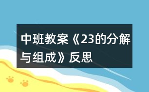 中班教案《2、3的分解與組成》反思