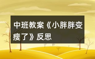 中班教案《小胖胖變瘦了》反思