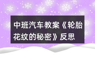 中班汽車教案《輪胎花紋的秘密》反思