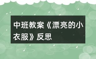 中班教案《漂亮的小衣服》反思