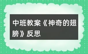 中班教案《神奇的翅膀》反思