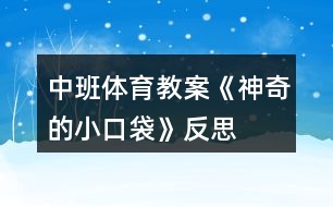 中班體育教案《神奇的小口袋》反思