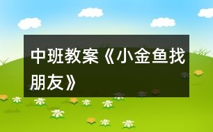 中班教案《小金魚找朋友》