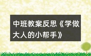 中班教案反思《學(xué)做大人的小幫手》