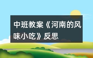 中班教案《河南的風(fēng)味小吃》反思