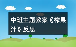 中班主題教案《榨果汁》反思