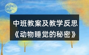 中班教案及教學(xué)反思《動物睡覺的秘密》