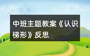 中班主題教案《認識梯形》反思