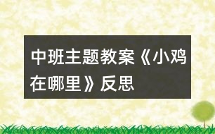 中班主題教案《小雞在哪里》反思