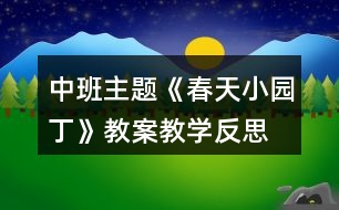 中班主題《春天—小園丁》教案教學(xué)反思