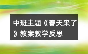 中班主題《春天來了》教案教學(xué)反思