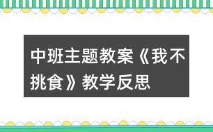 中班主題教案《我不挑食》教學反思