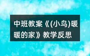 中班教案《(小鳥)暖暖的家》教學(xué)反思