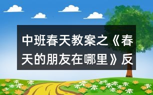 中班春天教案之《春天的朋友在哪里》反思