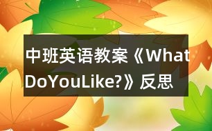 中班英語教案《WhatDoYouLike?》反思