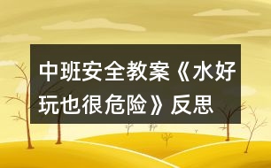 中班安全教案《水好玩也很危險(xiǎn)》反思