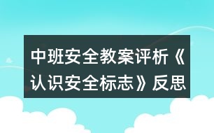 中班安全教案評析《認(rèn)識安全標(biāo)志》反思