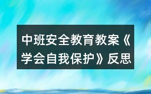 中班安全教育教案《學(xué)會(huì)自我保護(hù)》反思