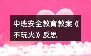 中班安全教育教案《不玩火》反思