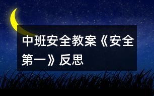 中班安全教案《安全第一》反思