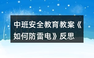 中班安全教育教案《如何防雷電》反思