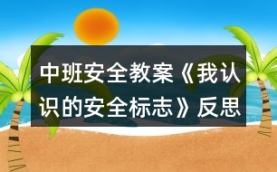 中班安全教案《我認識的安全標志》反思