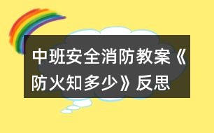 中班安全消防教案《防火知多少》反思