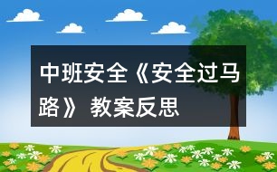 中班安全《安全過馬路》 教案反思