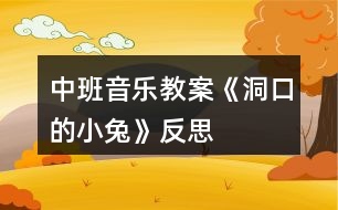 中班音樂教案《洞口的小兔》反思