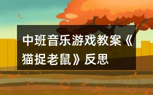 中班音樂游戲教案《貓捉老鼠》反思