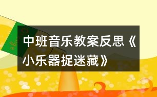 中班音樂教案反思《小樂器捉迷藏》