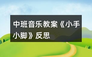 中班音樂(lè)教案《小手小腳》反思