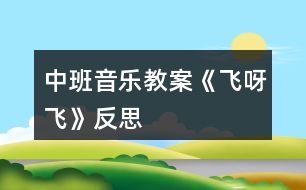 中班音樂教案《飛呀飛》反思