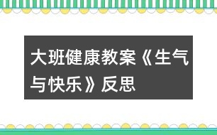 大班健康教案《生氣與快樂》反思