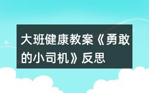 大班健康教案《勇敢的小司機》反思