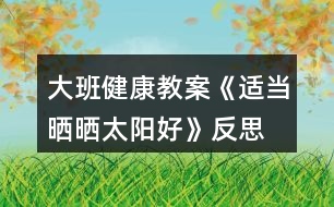 大班健康教案《適當曬曬太陽好》反思