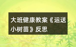 大班健康教案《運送小樹苗》反思